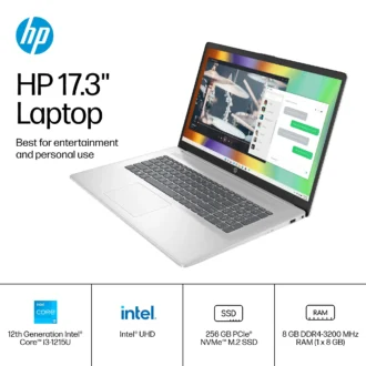 HP 17-CN2083DX  Laptop, Intelr CoreÃ– i3-1215U, 8GB , 256GB  SSD, 17.3" LED Display HD, Windows 11 Home S-Mode